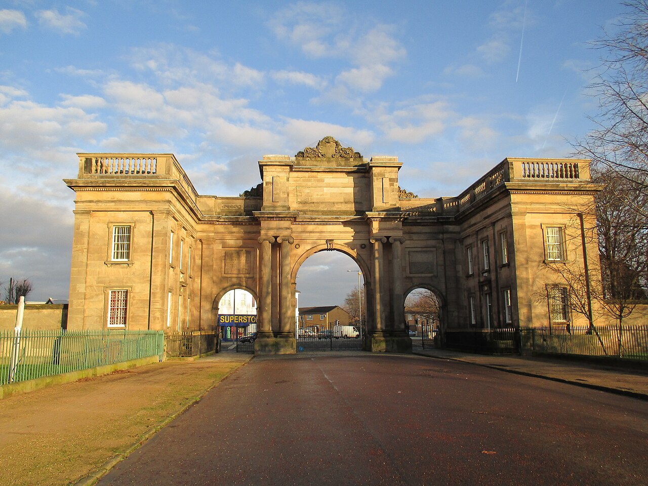 The Grand Entrance viewed from inside Birkenhead Park