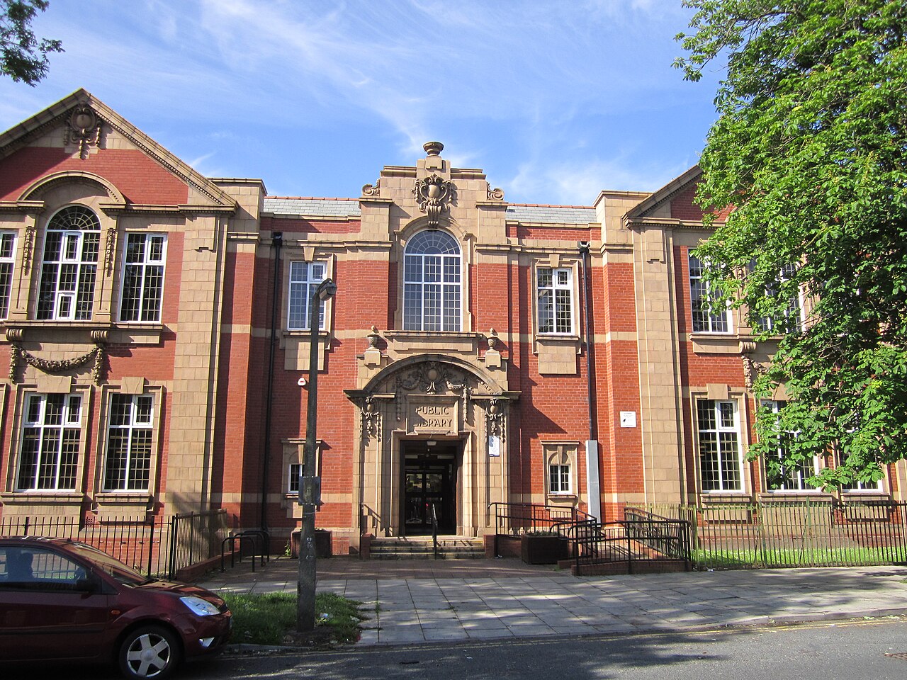 Wallasey Central Library on Earlston Road, photographed in 2012